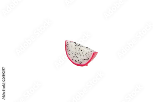 Dragon fruit slice half single white