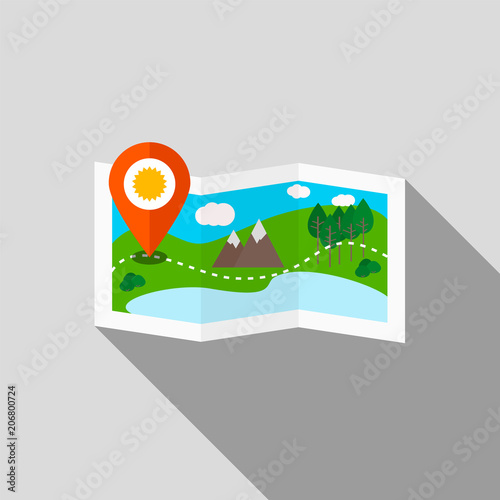 Ecotourism colorful vector illustration.