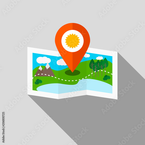 Ecotourism colorful vector illustration.