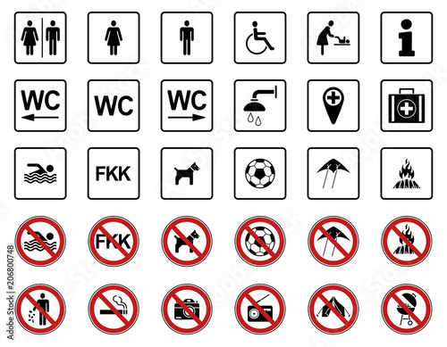 Hinweisschilder Iconset - Strand / Badestelle
