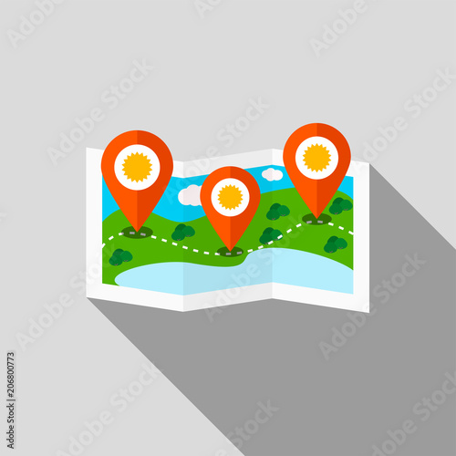 Ecotourism colorful vector illustration.