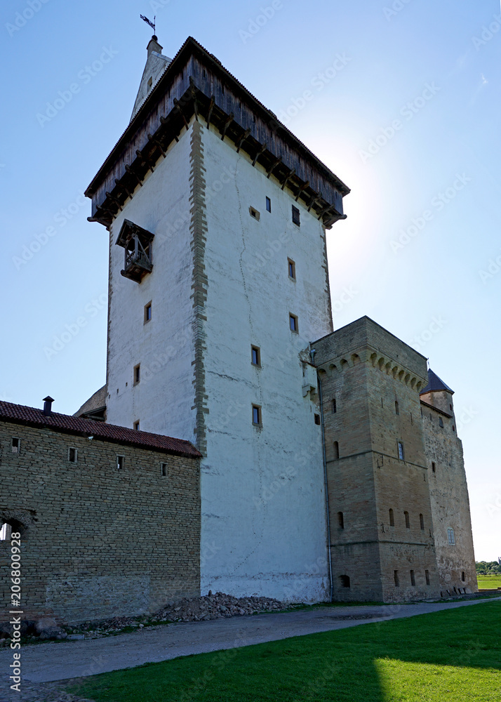 Narva Castle, also called Hermann Castle is a medieval fortress on the bank of Narva River, today a border of Estonia and Russia. It was originally built by Danes.