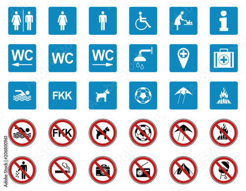 Hinweisschilder Iconset - Strand / Badestelle