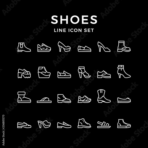 Set line icons of shoes