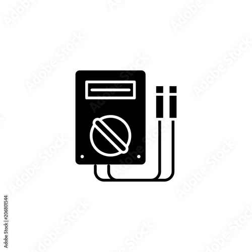 Electric diagnostics black icon concept. Electric diagnostics flat  vector symbol, sign, illustration.