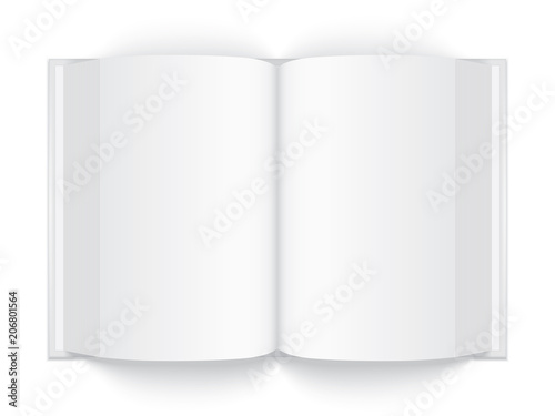 open thick white book with hard cover isolated on white background mock up 