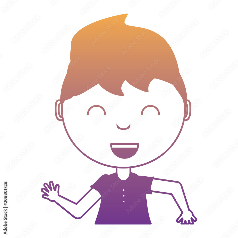 cartoon happy boy icon over white background, colorful design. vector illustration