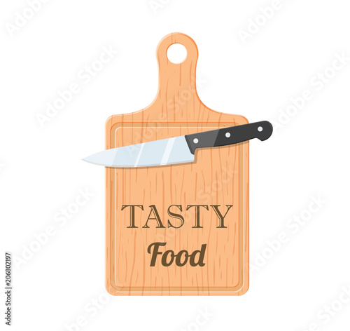 knife with cutting board