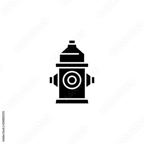 Fire hydrant black icon concept. Fire hydrant flat vector symbol, sign, illustration.