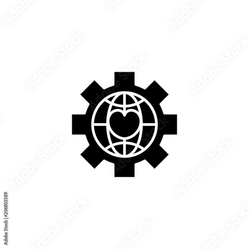 Global npo black icon concept. Global npo flat  vector symbol, sign, illustration.