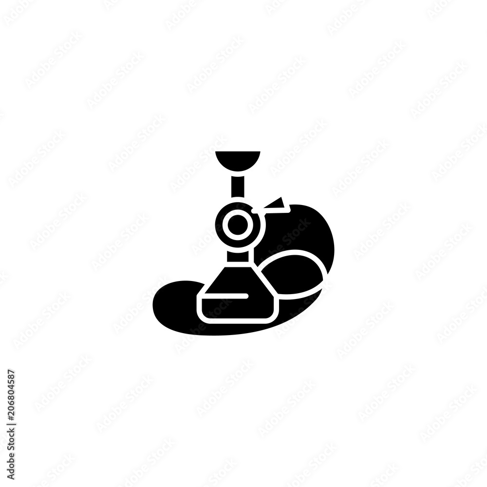 Hookah black icon concept. Hookah flat vector symbol, sign, illustration. Hookah black icon concept. Hookah flat vector symbol, sign, illustration.