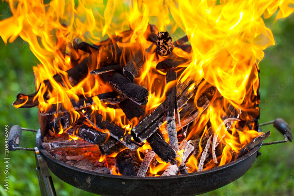 Barbeque fire