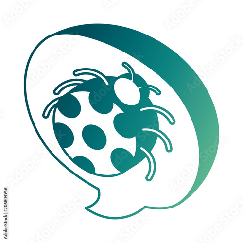virus bug infection system speech bubble isometricvector illustration