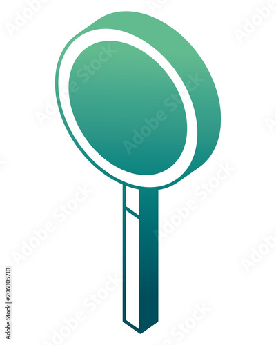 magnifying glass search mind isometric image vector illustration photo