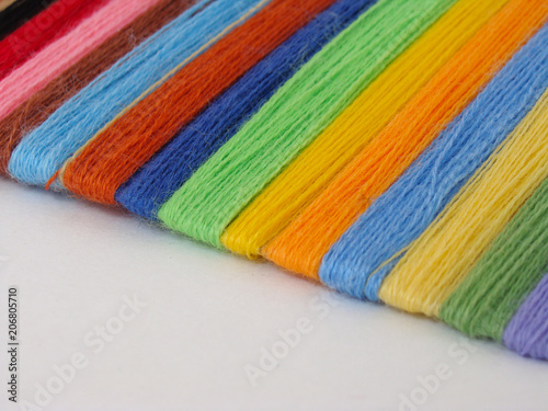 Set of multi-colored woolen threads for embroidery © Svetlana Malozemova
