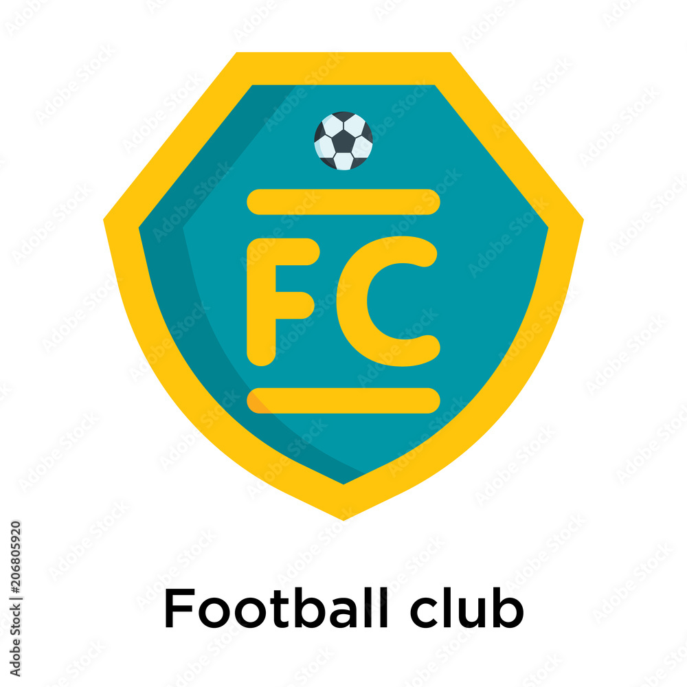 Obraz premium Football club icon vector sign and symbol isolated on white background