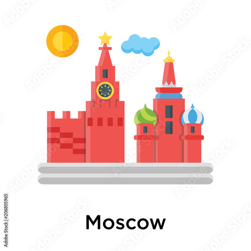 Moscow icon vector sign and symbol isolated on white background