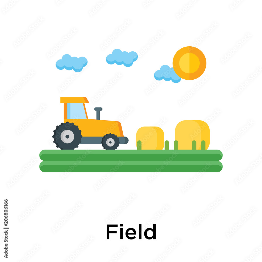 Naklejka premium Field icon vector sign and symbol isolated on white background