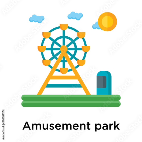Amusement park icon vector sign and symbol isolated on white background