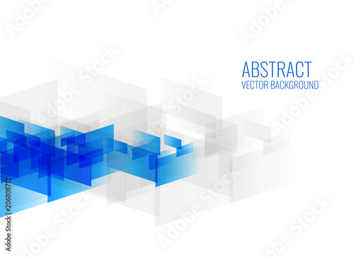 geometric blue abstract shapes on white background