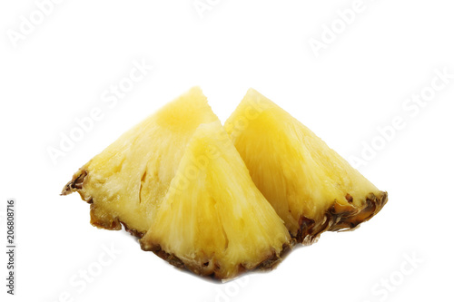 slices of pineapple isolated on white