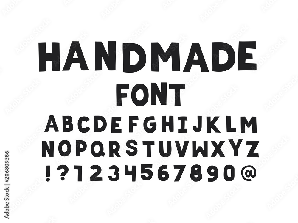 Handmade font. Vector alphabet Handmade font. Vector alphabet