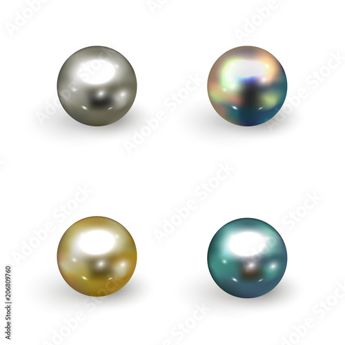 Set of dark colored pearls - vector eps10 illustration