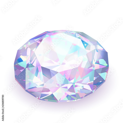 Realistic colorful diamond illustration on white background - eps10 vector