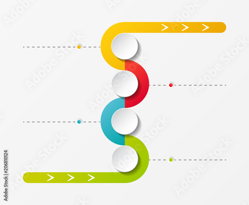 Concept of empty company timeline with copyspace. Vector.