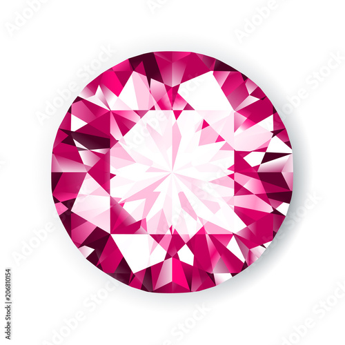 Realistic illustration of ruby diamond - eps 10 vector