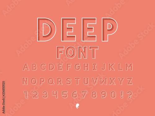 Deep font. Vector alphabet © denisgorelkin