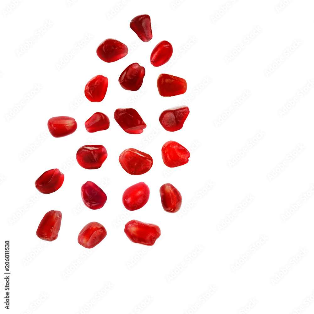 collection of berries of pomegranate isolated on white background collection of berries of pomegranate isolated on white background