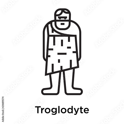 Troglodyte icon vector sign and symbol isolated on white background