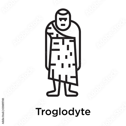 Troglodyte icon vector sign and symbol isolated on white background
