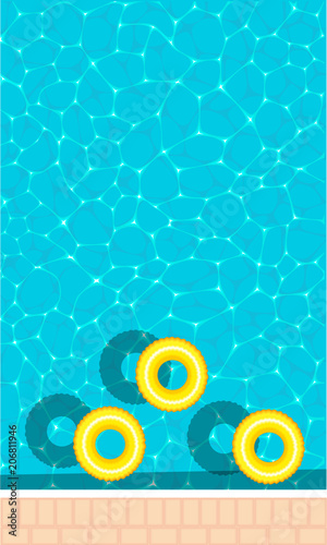 Summer pool party banner with space for text