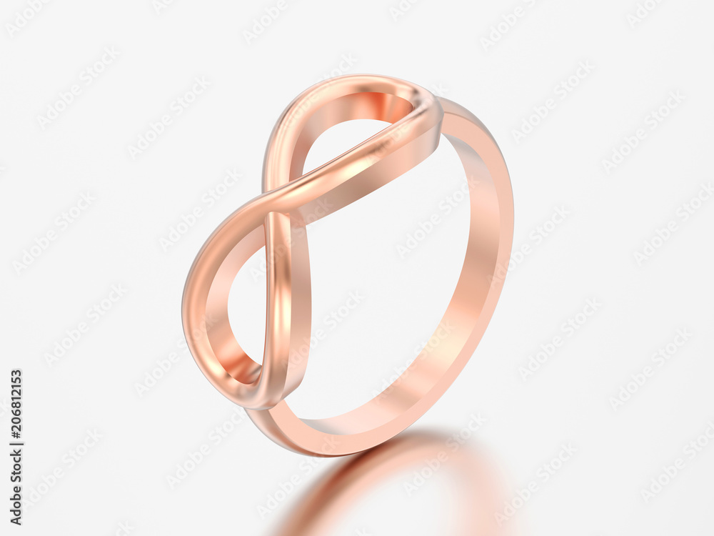 3D illustration rose ring simple infinity ring 3D illustration rose ring simple infinity ring