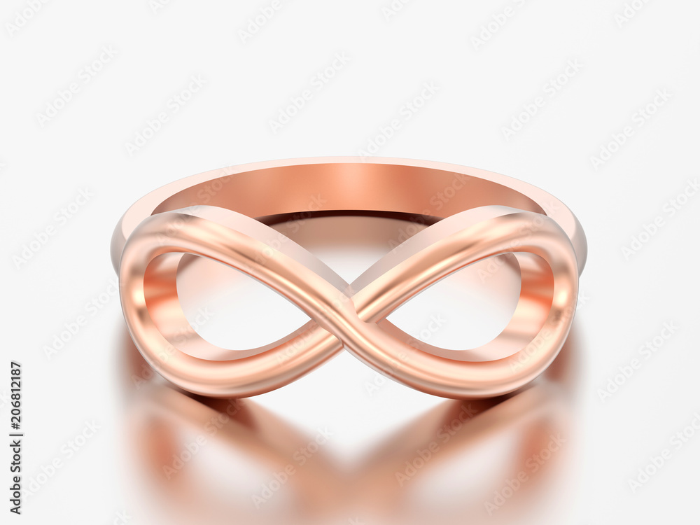 3D illustration rose ring simple infinity ring 3D illustration rose ring simple infinity ring