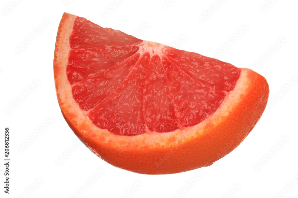 slice of grapefruit isolated on white