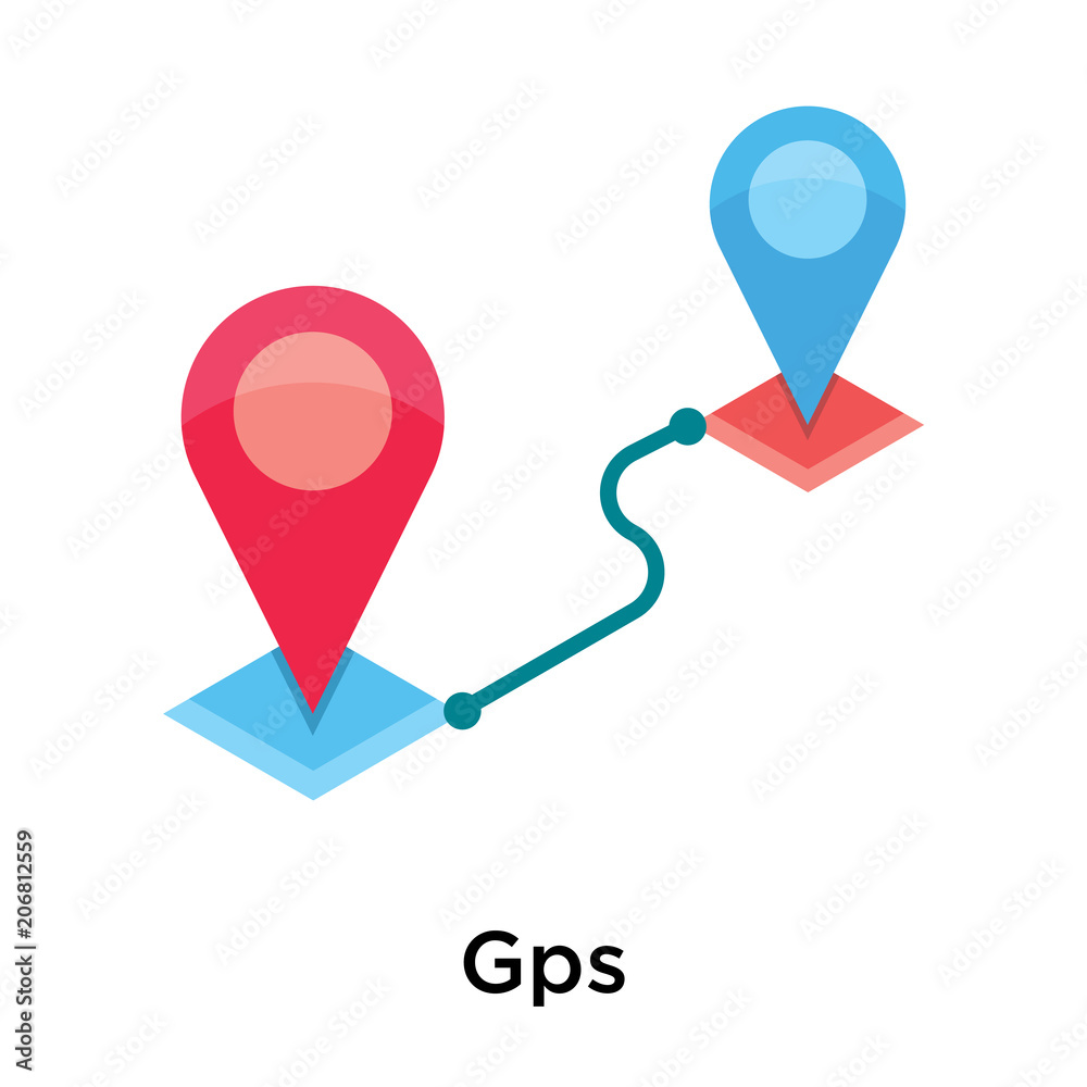 Gps icon vector sign and symbol isolated on white background Gps icon vector sign and symbol isolated on white background