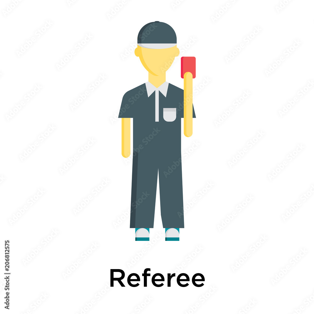 Referee icon vector sign and symbol isolated on white background