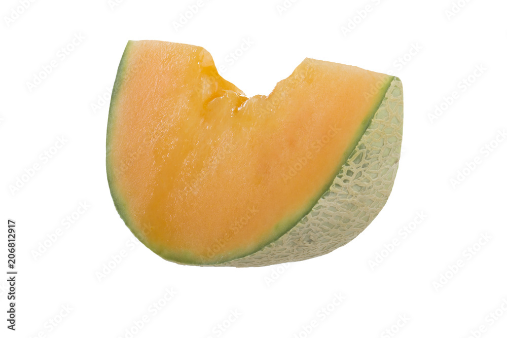 slice of melon isolated on white slice of melon isolated on white