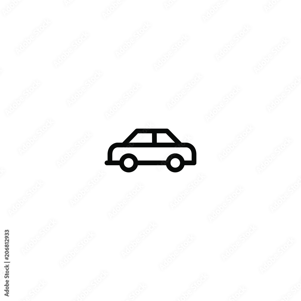 Car, automobile simple line icon vector illustration symbol pictogram