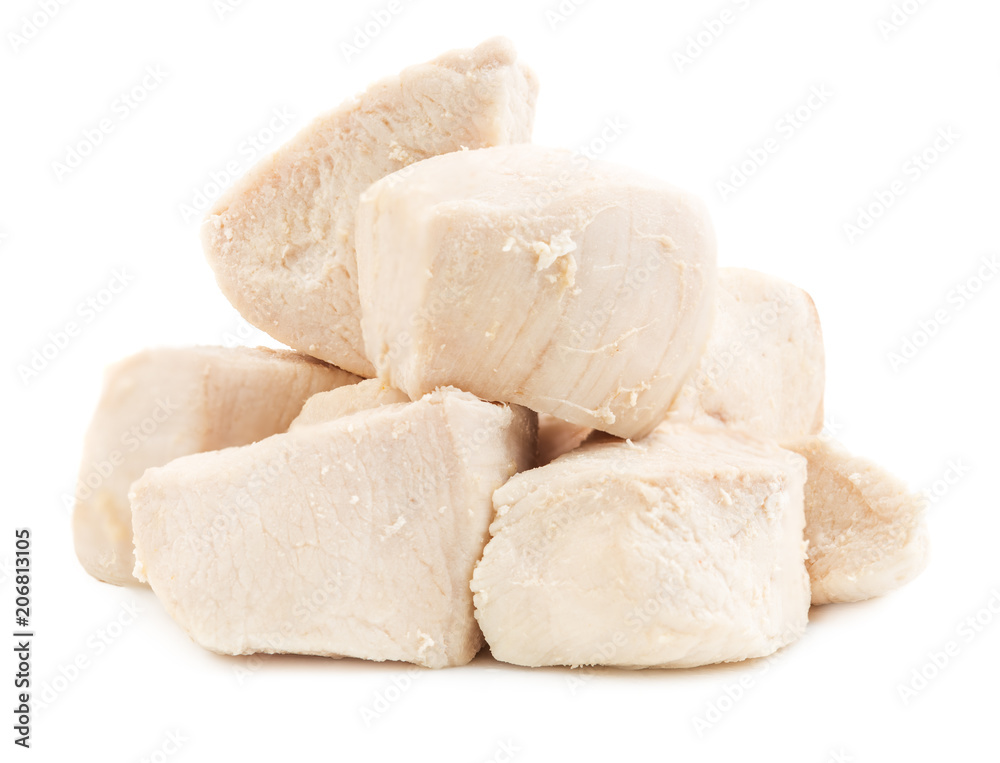 Boiled chicken meat isolated Boiled chicken meat isolated