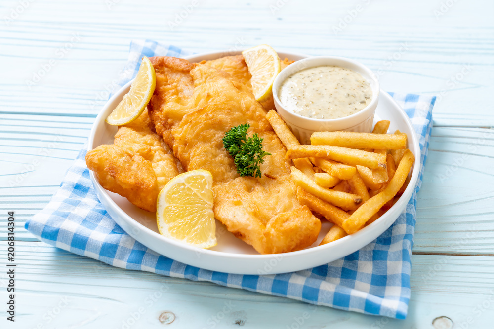 fish and chips with french fries fish and chips with french fries
