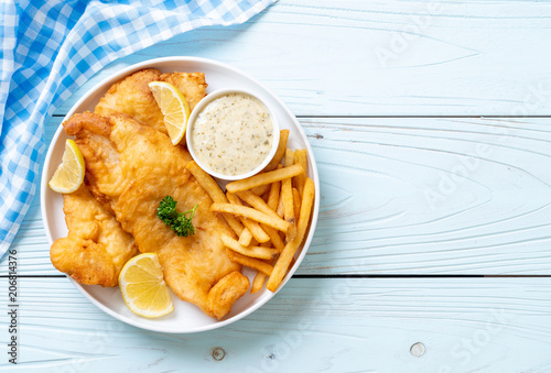 Photography fish and chips with french fries