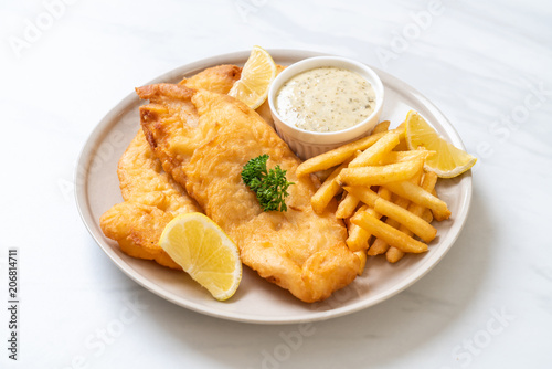 fish and chips with french fries