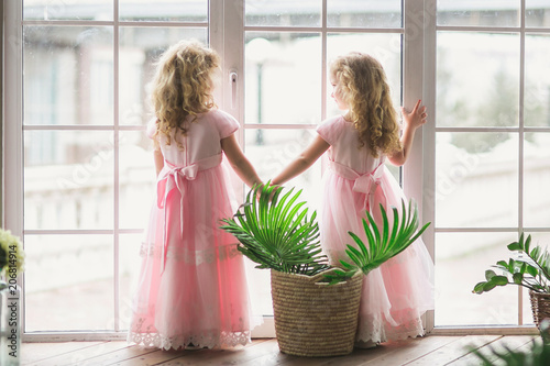 Little beautiful twins girls