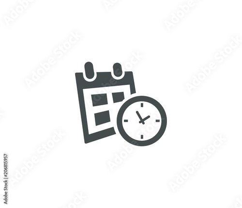 Calendar with clock icon