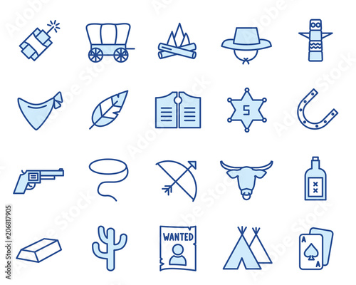 Wild West Vector Icon Set