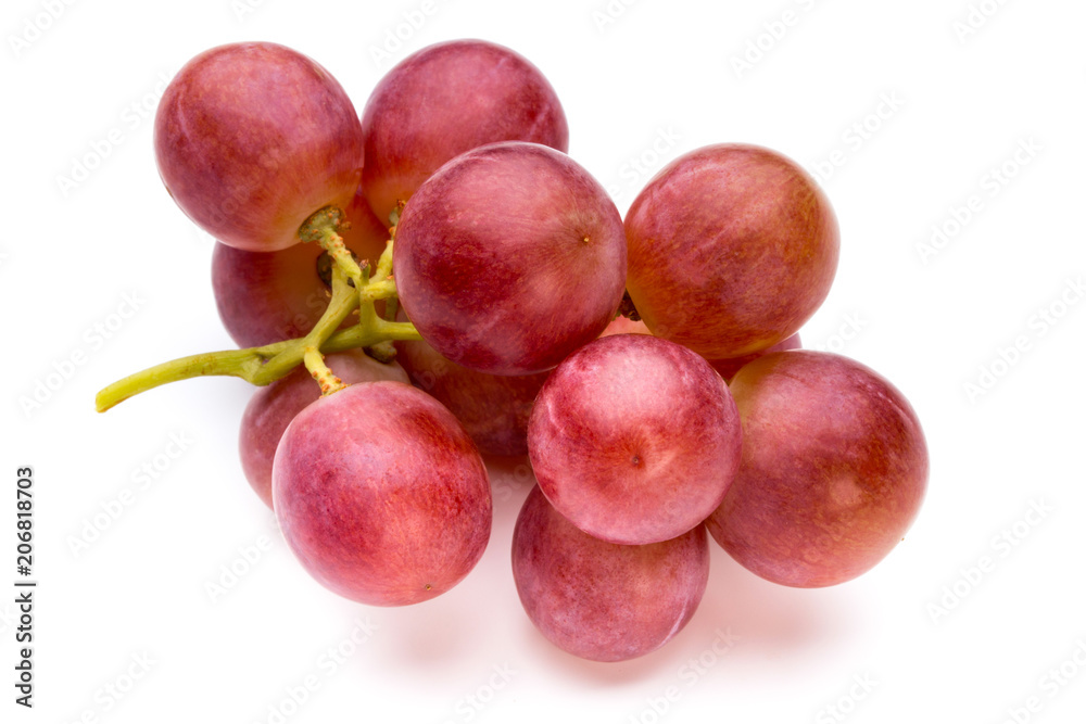 Ripe red grape isolated on white. Ripe red grape isolated on white.